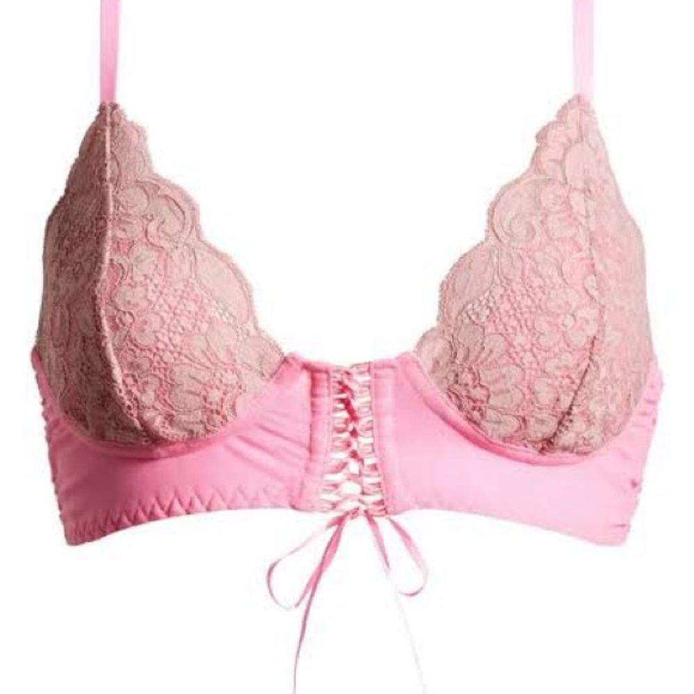 Elegant Pink Lace Bra